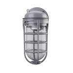 Lithonia Lighting Jelly Jar Light Fixture, Incandescent Utility Vapor Tight Wall Lamp, Industrial Style Wall Light for Indoor and Outdoor Use, 150W, 120V, Includes Junction Box, Grey (VW150I M12)
