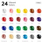 TMOL Acrylic Paint Set, 24 Colors (2 oz/Bottle) with 12 Art Brushes, Art Supplies for Painting Canvas, Wood, Ceramic & Fabric, Rich Pigments Lasting Quality for Beginners, Students & Professional Artist