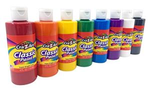 Cra-Z-Art Washable Classic Paint Bulk Pack 8ct, Assorted Colors 4oz each bottle, 32oz