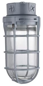 Lithonia Lighting Jelly Jar Light Fixture, Incandescent Utility Vapor Tight Ceiling Lamp, Industrial Style Wall Light for Indoor and Outdoor Use, 150W, 120V, Includes Junction Box, Grey (VC150I M12)