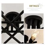 ASGYISA Semi Flush Mount Modern Ceiling Light Fixture， 6 Lights Black Vintage Matte Sputnik Chandelier Ceiling Lamp with E26 Bulb Base for Farmhouse Dining Room Living Room Bedroom Study Kitchen