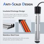 BSEED Immersion Water Heater Electric, 2000W Fast Heating Portable Water Heater with 304 Stainless Steel Guard & Digital LCD Thermometer, Heats 5 Gallons in Minutes for Camping, Bath & Small Pool