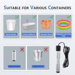 BSEED Immersion Water Heater Electric, 2000W Fast Heating Portable Water Heater with 304 Stainless Steel Guard & Digital LCD Thermometer, Heats 5 Gallons in Minutes for Camping, Bath & Small Pool