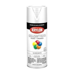 Krylon K05545007 COLORmaxx Spray Paint and Primer for Indoor/Outdoor Use, Gloss White 12 Oz (Pack of 1)