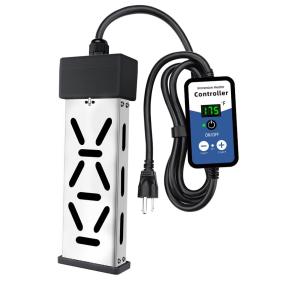 Portable Immersion Water Heater 1800W 120V, Electric Heater for Buckets, Bathtubs and Mini Pools, Submersible Design with Thermostat, Real Time Temperature Display and Dry Burn Protection