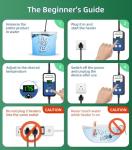 Portable Immersion Water Heater 1800W 120V, Electric Heater for Buckets, Bathtubs and Mini Pools, Submersible Design with Thermostat, Real Time Temperature Display and Dry Burn Protection