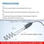 Immersion Heater, Submersible Water Heater，1500W/1000W-110V Portable Electric Immersion Water Heater fit for Camping Inflatable Pool Bathtub Water Bucket Heater (A)