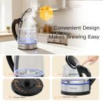 AZEUS Fast Boil Electric Water Kettle, 1.8L Large Capacity with Auto Shut-Off and Boil-Dry Protection, BPA-Free Borosilicate Glass &Stainless Steel