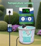 Portable Immersion Water Heater 1800W 120V, Electric Heater for Buckets, Bathtubs and Mini Pools, Submersible Design with Thermostat, Real Time Temperature Display and Dry Burn Protection