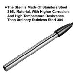 GRILLME 1000W Immersion Water Heater with Intelligent Temperature Controller,Fully Submersible Portable Electric Heater,5 Galons Bucket Heater,100% Waterproof,316L Shell,Easy and Convenient to Use