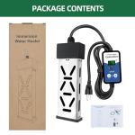 Portable Immersion Water Heater 1800W 120V, Electric Heater for Buckets, Bathtubs and Mini Pools, Submersible Design with Thermostat, Real Time Temperature Display and Dry Burn Protection