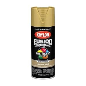 Krylon Fusion All-In-One Adhesive Spray Paint for Indoor/Outdoor Use, 12 oz, Gold
