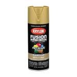 Krylon Fusion All-In-One Adhesive Spray Paint for Indoor/Outdoor Use, 12 oz, Gold