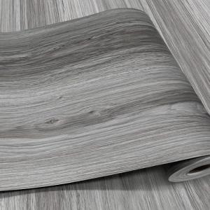 auxua Wood Grain Peel and Stick Floor Tiles – 11.8” Width, Full Roll Length of 118" – Versatile Design for Any Space, Grey Self Adhesive Vinyl Flooring, Waterproof and Non-Slip Features