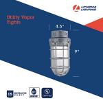 Lithonia Lighting Jelly Jar Light Fixture, Incandescent Utility Vapor Tight Ceiling Lamp, Industrial Style Wall Light for Indoor and Outdoor Use, 150W, 120V, Includes Junction Box, Grey (VC150I M12)
