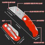 4 Pack Box Cutter, Folding Utility Knife, Razor Knife Heavy Duty, Box Cutters Utility Knives, Box Opener for Home, DIY Projects, Crafting, Package, Hand Tools & Navajas para Trabajo, Tube Cutters