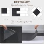 Peel and Stick Floor Tile, 30-Pack 12" x 12" Vinyl Flooring, Waterproof Self-Adhesive Luxury Vinyl Tiles, Easy DIY for Living Room, Kitchen, Dinning Room, RV, Cover 30 Sq. Black Vein Marble