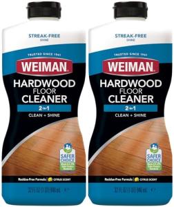 Weiman Hardwood Floor Cleaner for Finished Hardwood, Engineered Flooring, Vinyl & Laminate Surfaces - Streak-Free Shine, No Residue - 32 oz (2 PACK)