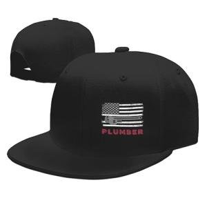 Plumber Plumbing American Flag Outdoor Snapback Trucker Dad Hat for Men Women, Sports Adjustable Flat Bill Brim Baseball Cap
