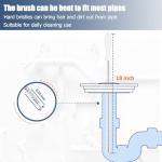 35.5inch Drain Clog Remover(1pcs), 25inch Drain Snake Hair Remover(6pcs) ＆ Cleaning Brush(2pcs), Hair Catcher Drain Auger Cleaner Tool Set For Toilet, Kitchen Sink, Bathroom Tub, Sewer, 9 Pack