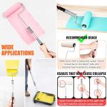 PinStone 6pcs House Paint Roller Kit, 9 inch Extendable Roller Frame with 5 Microfiber Roller Covers 1/2" Nap, Adjustable Painting Roller (18" - 36") for Walls, Ceilings, Floor, Home Painting Supplies