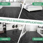 20-Pack Peel and Stick Floor Tiles Vinyl Floor 12 x 12 inch Self Adhesive Waterproof Flooring Planks DIY for Bathroom, Kitchen, Living Room, RV, Cover 20 Sq. Ft, Black Vein Marble