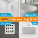 Flexisnake Drain Weasel Hair Clog Remover Kit – Plumbing Snake Auger for Cleaning Shower, Bath Tub, Bathroom Drains with Rotating Handle and 5 Disposable Wands, Made in USA