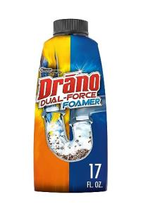 Drano Dual-Force Foamer Drain Clog Remover and Cleaner for Shower or Sink Drains, Unclogs and Removes Sources of Odor, 17 Fl Oz