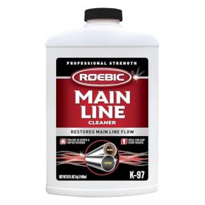 Roebic K-97 Liquid Main Line Cleaner with Bacteria Enzymes, Eliminates Organic Buildup in Sewer/Septic System and Protects from Clogs, Safe for Bathroom Toilet, 32 fl oz