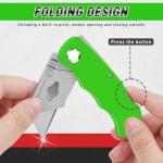 4 Pack Box Cutter, Folding Utility Knife, Razor Knife Heavy Duty, Box Cutters Utility Knives, Box Opener for Home, DIY Projects, Crafting, Package, Hand Tools & Navajas para Trabajo, Tube Cutters