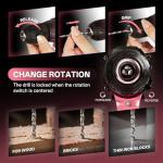 COMOWARE Pink Household Tool Set with 20V Cordless Drill Driver, 120Pcs Hand Tool Kit for Women, Power Drill Set with Plastic Toolbox, Ideal for Office, Garden, DIY Project