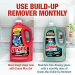 Drano Max Build Up Remover Drain Cleaner, Enzymes & Probiotics Prevents Clogs & Remove Odor-Causing Buildup, Safe for Septic, Toilets & Pipes in Bathroom Drains & Kitchen Sinks, Commercial Line, 60 oz