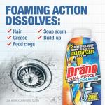 Drano Dual-Force Foamer Drain Clog Remover and Cleaner for Shower or Sink Drains, Unclogs and Removes Sources of Odor, 17 Fl Oz