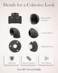Niubid 60 Pack 3/4 Inch Cast Iron Pipe Fittings (20 Elbows, 20 Tees, 20Flange), Industrial Pipe for Threaded Black Pipes and Fittings, DIY Steampunk Industrial Vintage Style.