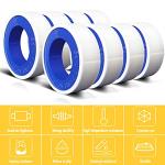 VOTMELL 8 Rolls 1/2 Inch(W) X 520 Inches(L) Teflon Plumbers Tape,Pipe Sealing & Plumbing Thread Tape,PTFE Water Sealant Seal for Shower Head,White
