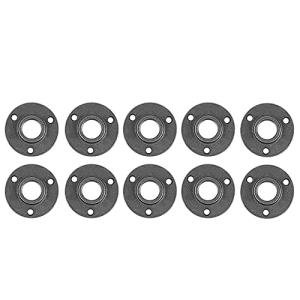 Niubid 10 Pack 1/2 inches Malleable Cast Iron Pipe Flange, Industrial Pipe Flanges for Threaded Black Pipes and Fittings, DIY Steampunk Industrial Vintage Style.