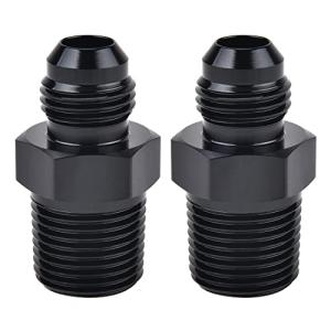 EVIL ENERGY 6AN Male Flare to 3/8" NPT Pipe Fitting Adapter Aluminum Straight Black 2PCS