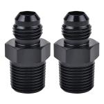 EVIL ENERGY 6AN Male Flare to 3/8" NPT Pipe Fitting Adapter Aluminum Straight Black 2PCS