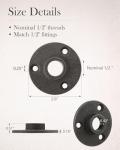 Niubid 10 Pack 1/2 inches Malleable Cast Iron Pipe Flange, Industrial Pipe Flanges for Threaded Black Pipes and Fittings, DIY Steampunk Industrial Vintage Style.