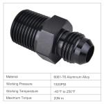 EVIL ENERGY 6AN Male Flare to 3/8" NPT Pipe Fitting Adapter Aluminum Straight Black 2PCS