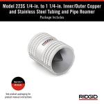 RIDGID 29983 Model 223S 1/4" to 1-1/4" Inner/Outer Copper and Stainless Steel Tubing and Pipe Reamer, Small