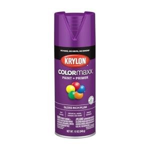 Krylon K05536007 COLORmaxx Spray Paint and Primer for Indoor/Outdoor Use, Gloss Rich Plum , 12 Ounce (Pack of 1)