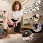 COMOWARE Pink Household Tool Set with 20V Cordless Drill Driver, 120Pcs Hand Tool Kit for Women, Power Drill Set with Plastic Toolbox, Ideal for Office, Garden, DIY Project