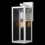 GLOBE Electric 44836 Bowery 1-Light Outdoor Indoor Wall Sconce, Matte White, Clear Glass Shade