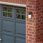 Design House Jelly Jar Wall Light, Indoor/Outdoor, Clear Ribbed Glass, Dimmable, Matte Black, Wall Mount Sconce Fixture, 4.5 in W x 7.5 in H x 5.25 in D, 502195