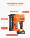 VEVOR 2-in-1 Cordless Brad Nailer, 18 Gauge, 20V Battery Powered Nail Gun and Staple Gun, with 500 pcs Nails, 500 pcs Staples, 2 x 2.0 Ah Li-ion Batteries, Charger, for Home Improvement, Woodworking