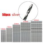 100/50Pcs Titanium Coated Drill Bits HSS High Speed Steel Set Tool Quality Power Tools 1/1.5/2/2.5/3mm