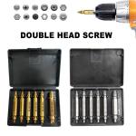 6PC HSS Extractor Double Head Screw Slide Tooth Removal Screwdriver Bit Set Broken Wire Tool Kit Power Tool Accessory