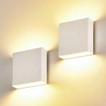 LUXLUCIO 2 Pack Indoor Outdoor White Up and Down LED Wall Light, Modern Bedroom/Porch Wall Lamp, IP65 Waterproof, 5%-100% Dimmable 18W 1620lm, 5CCT (2700K-5000K), CRI90+, 120V-277V