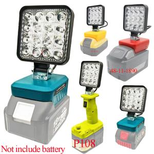 Power Tool Parts For Makita For DeWalt For Bosch For Milwaukee For Ryobi lithium Battery Flashlight Working Light Camping Lamp